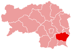Distriktets läge i Steiermark