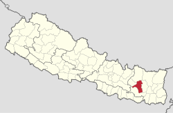 Lage des Distriktes Khotang (rot) in Nepa1