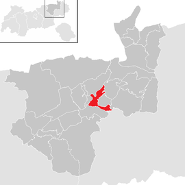 Poloha obce Kirchbichl v okrese Kufstein (klikacia mapa)