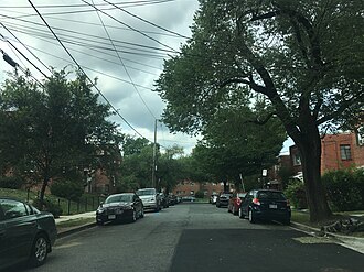 Knox Hill neighborhood looking North on 24th Pl SE, August 2018 Knox Hill neighborhood Washington DC August 2018.jpg