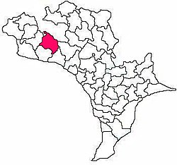 מפת מנדאל של מחוז קרישנה המציג מנדל Veerullapadu (בצבע ורוד)