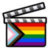LGBT film clapperboard (Progress variant).svg