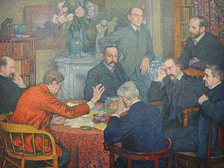 <i>The Lecture of Emile Verhaeren</i> Painting by Théo van Rysselberghe