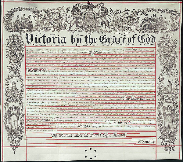 Letters Patent annexing the Northern Territory to South Australia, 1863