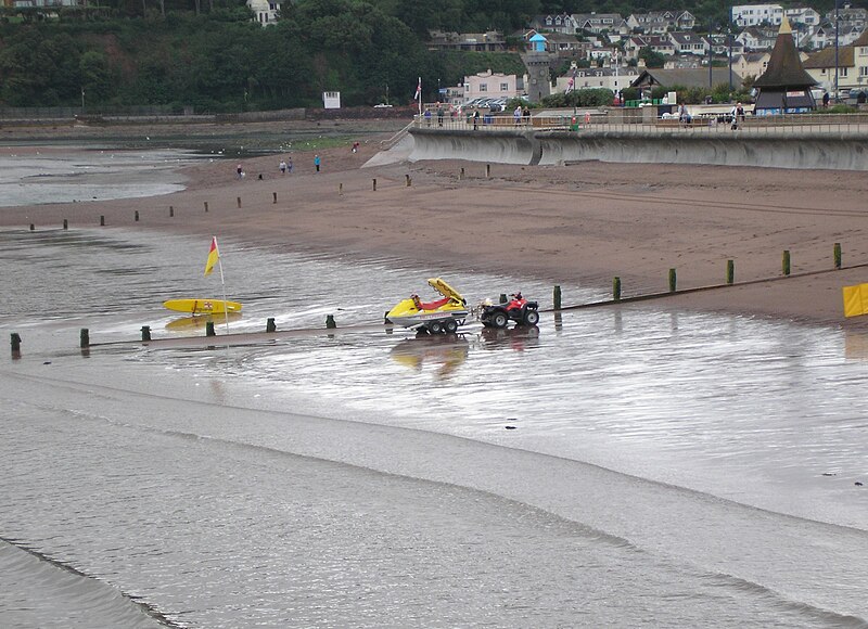 File:Lifeguards vehicles on Teignmouth Beach, 21 June 2013.jpg
