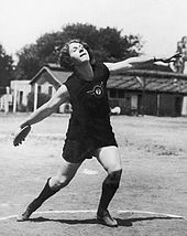 Lillian Copeland, Olympic discus champion; set world records in discus, javelin and shot put Lillian Copeland 1928.jpg