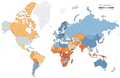 Map of countries ranked by ethnic and cultural diversity.