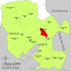 Расположение муниципалитета Игеруэлас на карте провинции