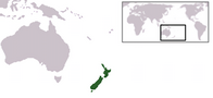 A map showing the location of New Zealand