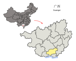 Kaart van Qinzhou