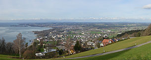 Panoramautsikt over Lindau, Lochau og Hörbranz fra Pfänder