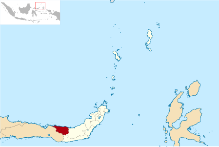 Peta Kabupatén Bolaang Mongondow Utara ring Sulawesi Utara