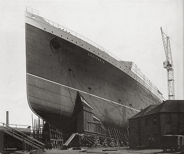 Lusitania, shortly before her launch