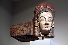 Polychrome terracotta antefix (Metropolitan Museum of Art). MMA etruscan head0.jpg