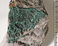 Malachite on quartz, mine Sophie, Schulenburg, Harz, Germany