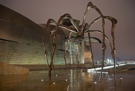 The spider sculpture Maman by Louise Bourgeois at the Guggenheim Museum in Bilbao, Basque Country, Spain