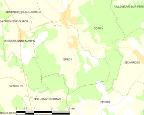 Poziția localității Brécy. Aisne