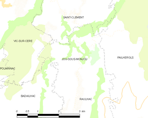 Poziția localității Jou-sous-Monjou
