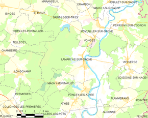 Poziția localității Lamarche-sur-Saône