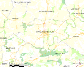 Mapa obce Châteauneuf-du-Faou