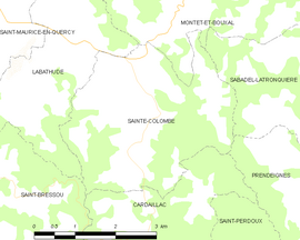 Mapa obce Sainte-Colombe