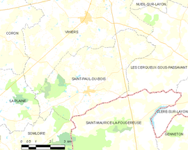 Mapa obce Saint-Paul-du-Bois