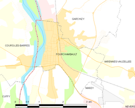 Mapa obce Fourchambault