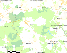 Mapa obce Auxy