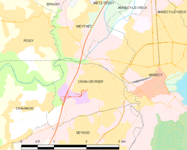 Mapa obce Cran-Gevrier