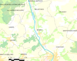 Mapa obce Bonnes