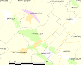 Mapa obce Guiry-en-Vexin