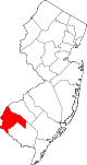 Map of New Jersey highlighting Salem County Map of New Jersey highlighting Salem County.svg