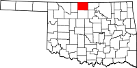 Locatie van Grant County in Oklahoma