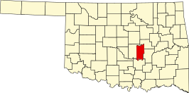 Locatie van Seminole County in Oklahoma