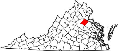 Locatie van Spotsylvania County in Virginia