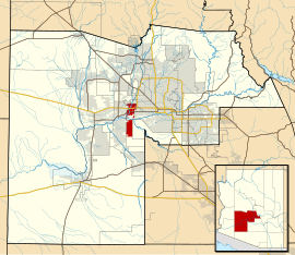 Geografiskt läge i Maricopa County och delstaten Arizona