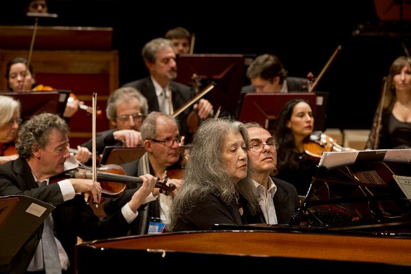 Argerich performing at the Kirchner Cultural Centre, July 2015