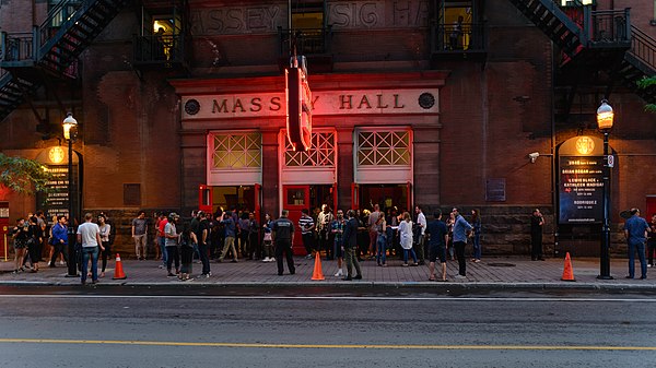 Entrance of Massey Hall in August 2017.