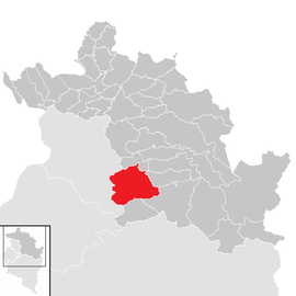 Poloha obce Mellau v okrese Bregenz (klikacia mapa)