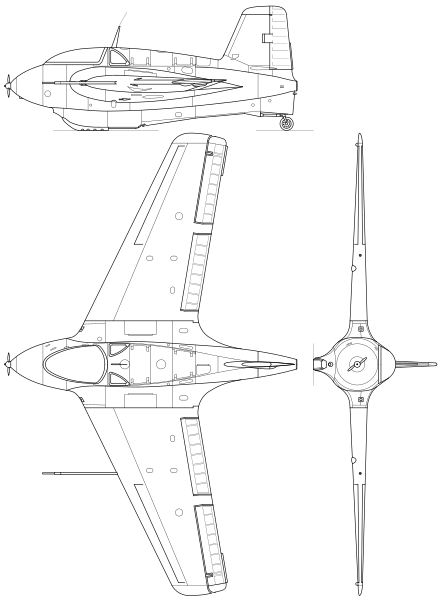 File:Messerschmitt Me 163 3-view.svg