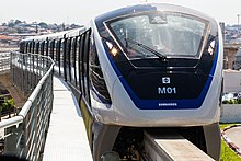 Sao Paulo Metro Line 15, once completed will be the longest and busiest monorail line in the Americas, and second worldwide Monotrilho SP (3).jpg