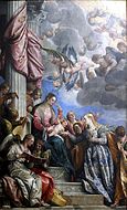 Paolo Veronese Mystical Marriage of St Catherine, 337 x 241 cm.