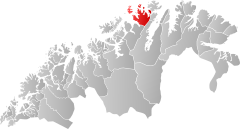 Localisation de la commune dans la province de Troms og Finnmark