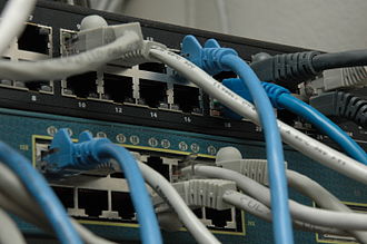 Patch cables with patch fields of two Ethernet switches Network switches.jpg