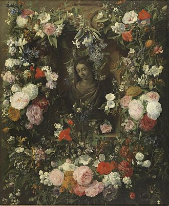 Garland painting in the Prado Nicolaes van Verendael - Garland surrounding the Virgin Mary.jpg