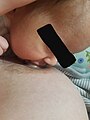 Infant fully latched on