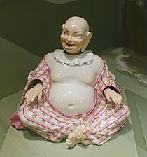 Pagod, based on Asian figures of Budai, an example of Chinoiserie; by Johann Joachim Kändler; c.1765; hard paste porcelain; Metropolitan Museum of Art[165]