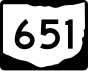 State Route 651 маркер