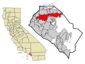Orange County California Incorporated and Unincorporated areas Anaheim Highlighted.svg