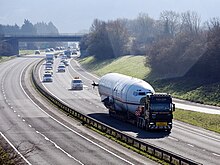 Boeing 727 fuselage being transported by a lorry on the M5 motorway, England PIZZE-FEB2720231-9.jpg